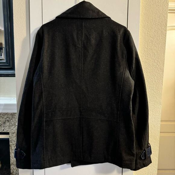 Diesel Men's W-Champ Double-Breasted Wool-Blend Coat Charcoal Black Size Large - Picture 8 of 16